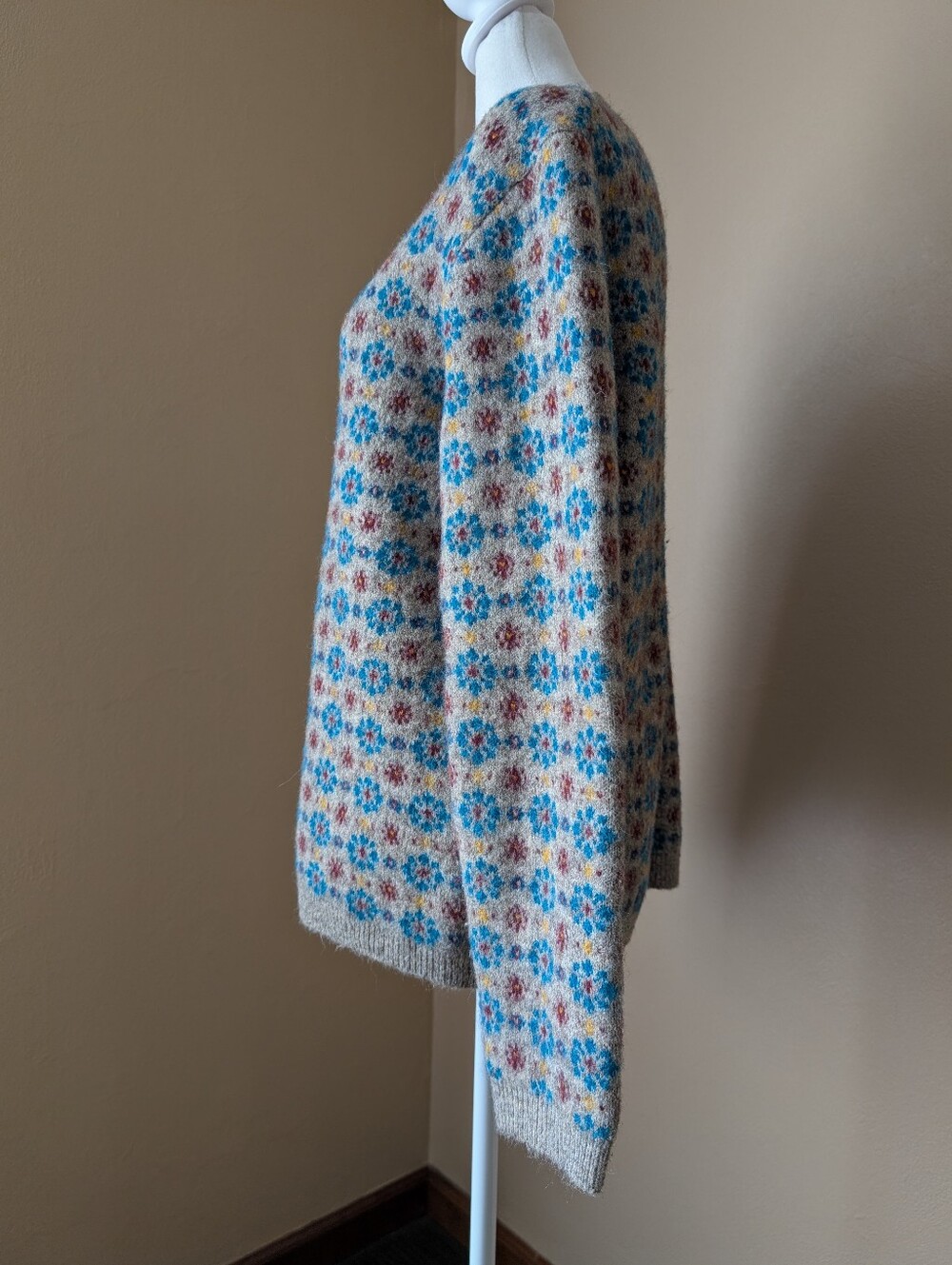 Uniqlo Ines de la Fressange Fair Isle Cardigan Sweater Wool Alpaca XL Multi - Picture 5 of 13